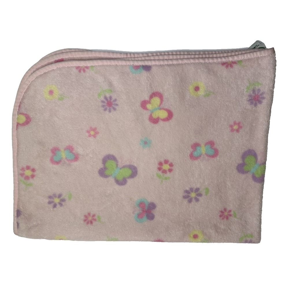 Vtg Target Circo Baby Blanket Pink Butterflies Flowers Purple Green Yellow 30x40